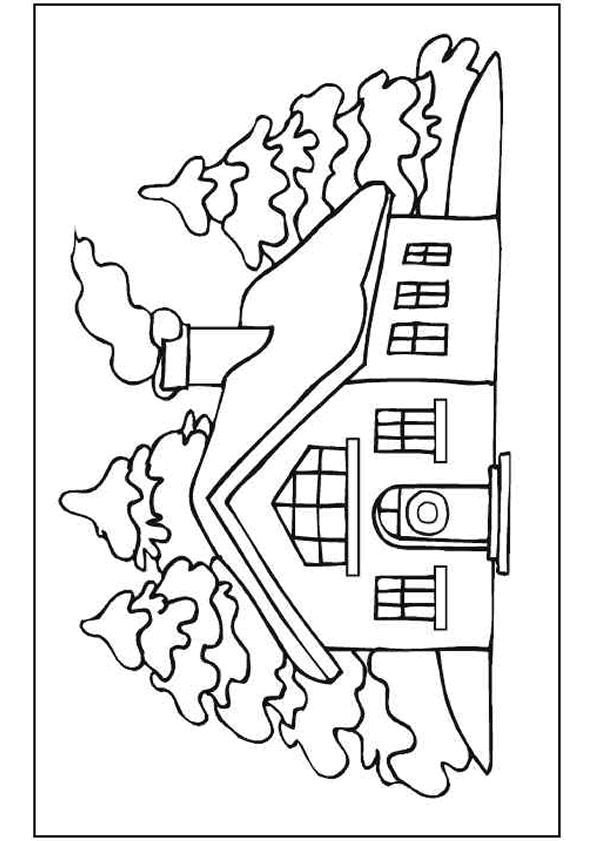Dessin à colorier: Chalet (Bâtiments et Architecture) #169940 - Coloriages à Imprimer Gratuits