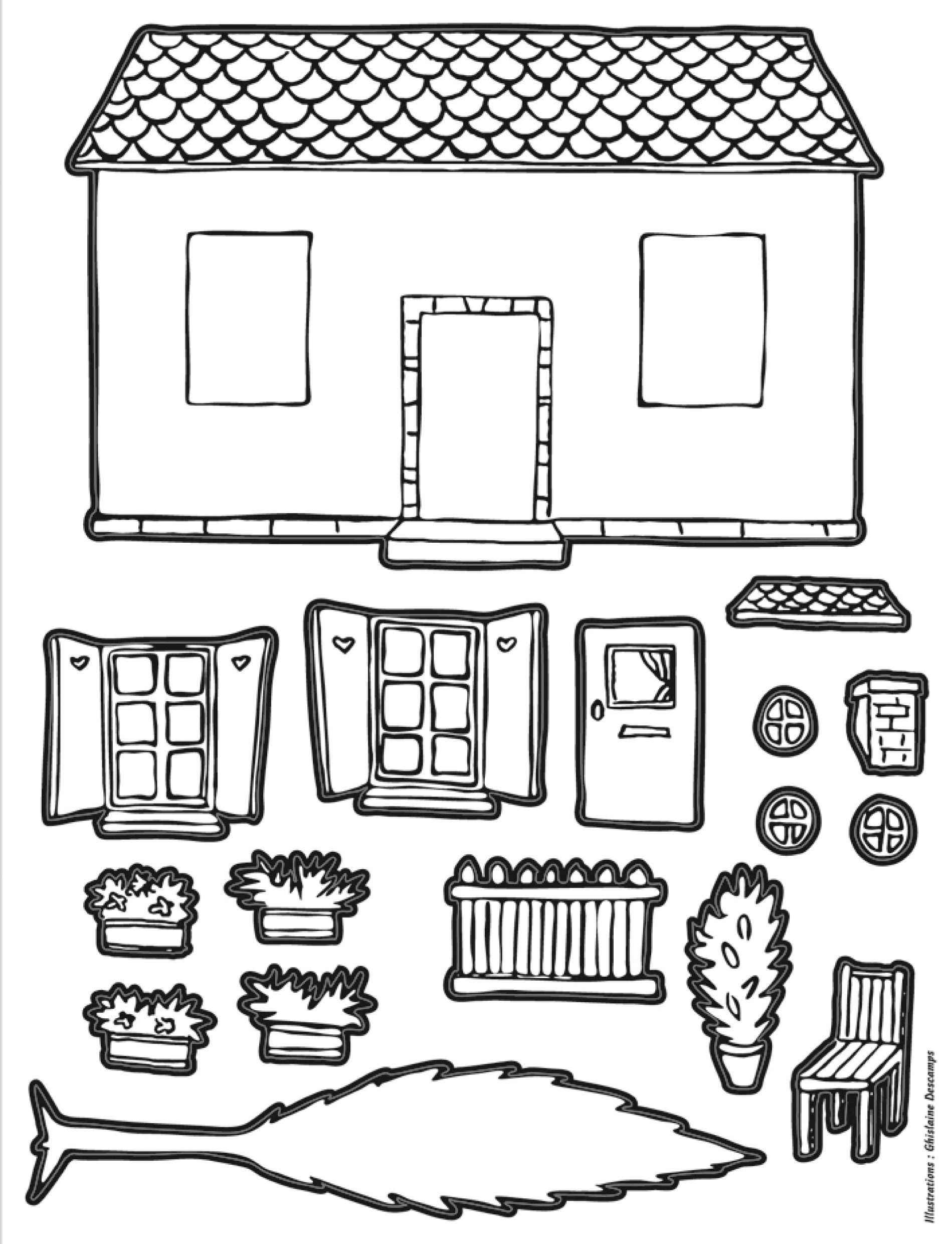 Dessin à colorier: Chalet (Bâtiments et Architecture) #169951 - Coloriages à Imprimer Gratuits