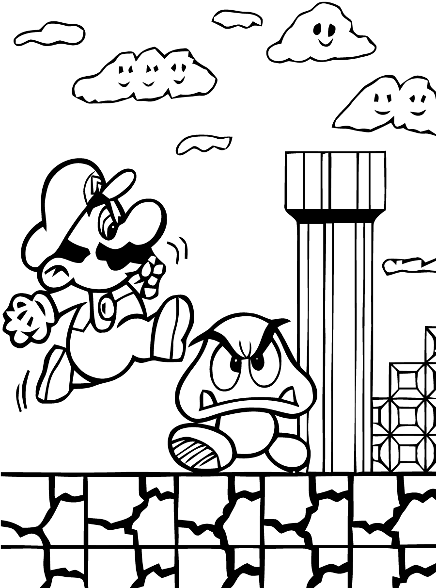 Dessin à colorier: Mario Bros (Jeux Vidéos) #112515 - Coloriages à Imprimer Gratuits