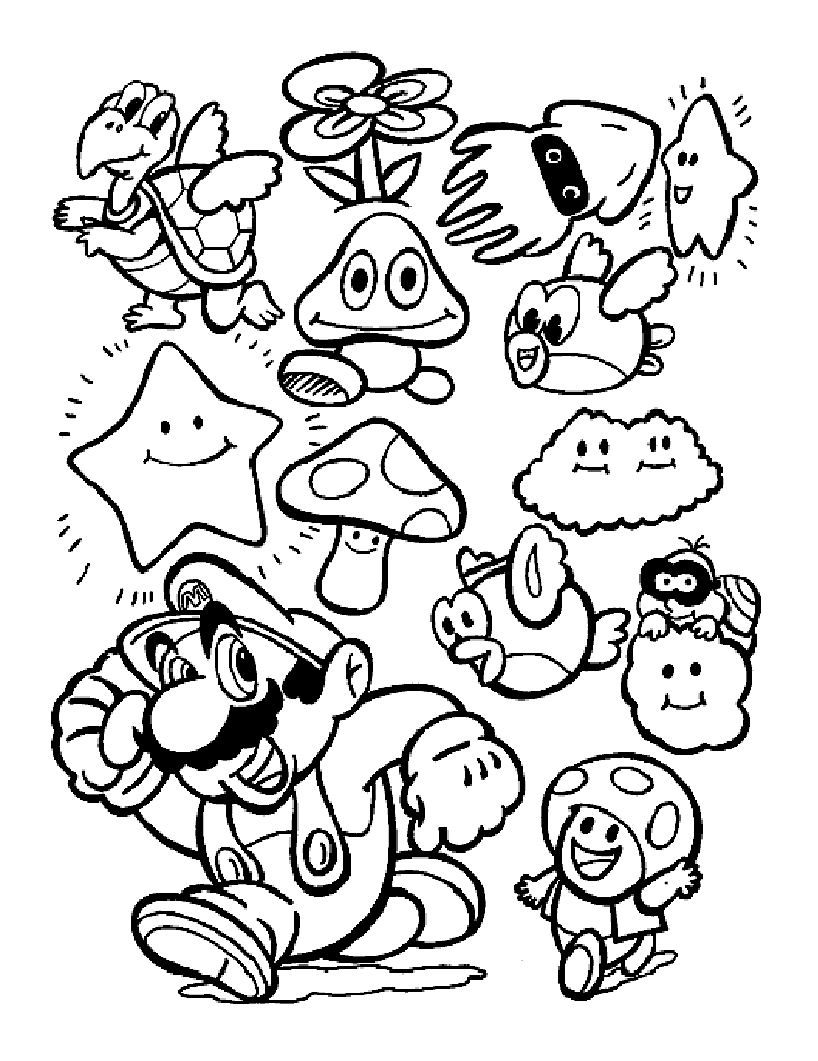Dessin à colorier: Mario Bros (Jeux Vidéos) #112547 - Coloriages à Imprimer Gratuits