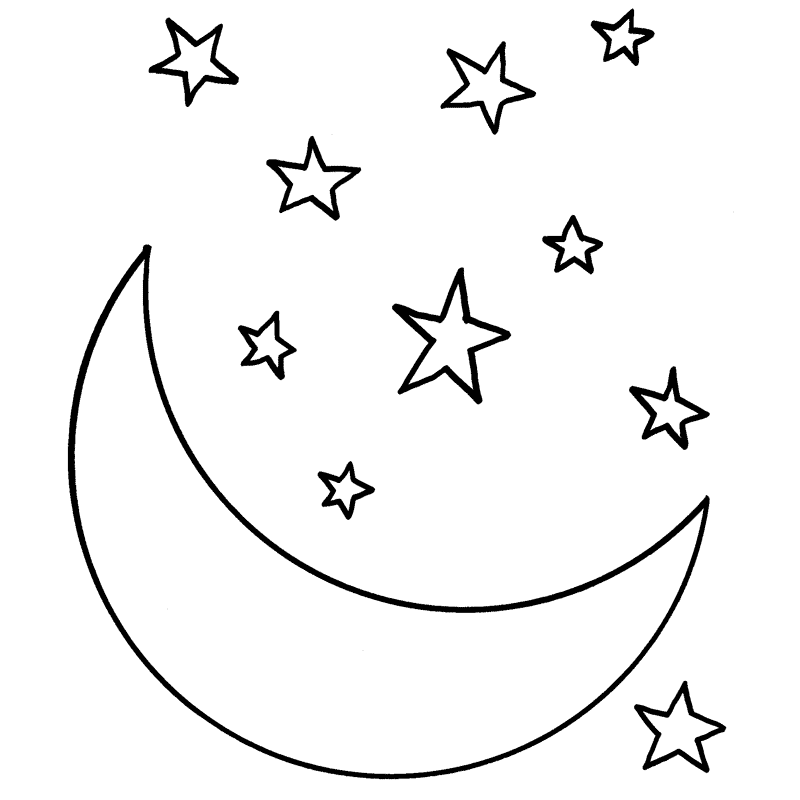 Dessin à colorier: Lune (Nature) #155574 - Coloriages à Imprimer Gratuits