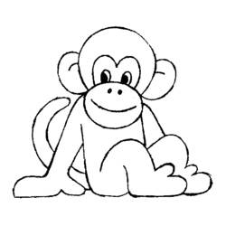 Dessin à colorier: Chimpanzé (Animaux) #2851 - Coloriages à Imprimer Gratuits