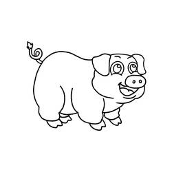 Dessin à colorier: Cochon (Animaux) #3620 - Coloriages à Imprimer Gratuits