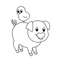 Dessin à colorier: Cochon (Animaux) #3755 - Coloriages à Imprimer Gratuits