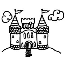 Dessin à colorier: Chateau (Bâtiments et Architecture) #62033 - Coloriages à Imprimer Gratuits