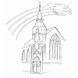 Dessin à colorier: Église (Bâtiments et Architecture) #64192 - Coloriages à Imprimer Gratuits