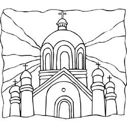 Dessin à colorier: Église (Bâtiments et Architecture) #64226 - Coloriages à Imprimer Gratuits