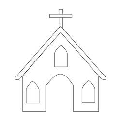 Dessin à colorier: Église (Bâtiments et Architecture) #64315 - Coloriages à Imprimer Gratuits