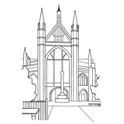 Dessin à colorier: Église (Bâtiments et Architecture) #64348 - Coloriages à Imprimer Gratuits