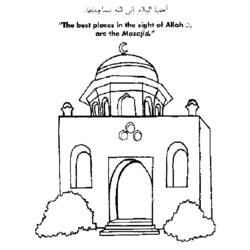 Dessin à colorier: Mosquée (Bâtiments et Architecture) #64527 - Coloriages à Imprimer Gratuits