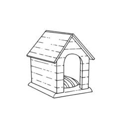 Dessin à colorier: Niche à chien (Bâtiments et Architecture) #62396 - Coloriages à Imprimer Gratuits