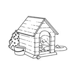 Dessin à colorier: Niche à chien (Bâtiments et Architecture) #62462 - Coloriages à Imprimer Gratuits