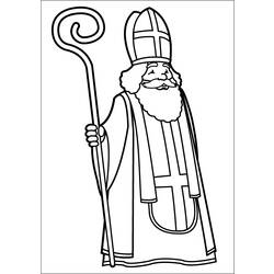 Dessin à colorier: Saint Nicolas (Fêtes et Occasions spéciales) #59114 - Coloriages à Imprimer Gratuits