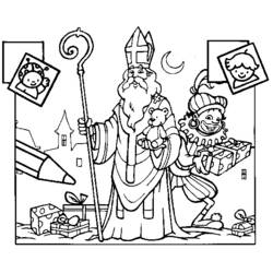 Dessin à colorier: Saint Nicolas (Fêtes et Occasions spéciales) #59156 - Coloriages à Imprimer Gratuits