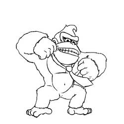 Dessin à colorier: Donkey Kong (Jeux Vidéos) #112223 - Coloriages à Imprimer Gratuits