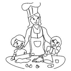 Dessin à colorier: Cuisinier / Cuisinière (Métiers et Professions) #91810 - Coloriages à Imprimer Gratuits