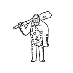 Dessin à colorier: Homme préhistorique (Personnages) #150201 - Coloriages à Imprimer Gratuits