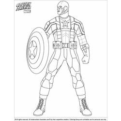 Dessin à colorier: Captain America (Super-héros) #76590 - Coloriages à Imprimer Gratuits