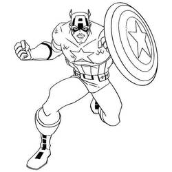 Dessin à colorier: Captain America (Super-héros) #76621 - Coloriages à Imprimer Gratuits