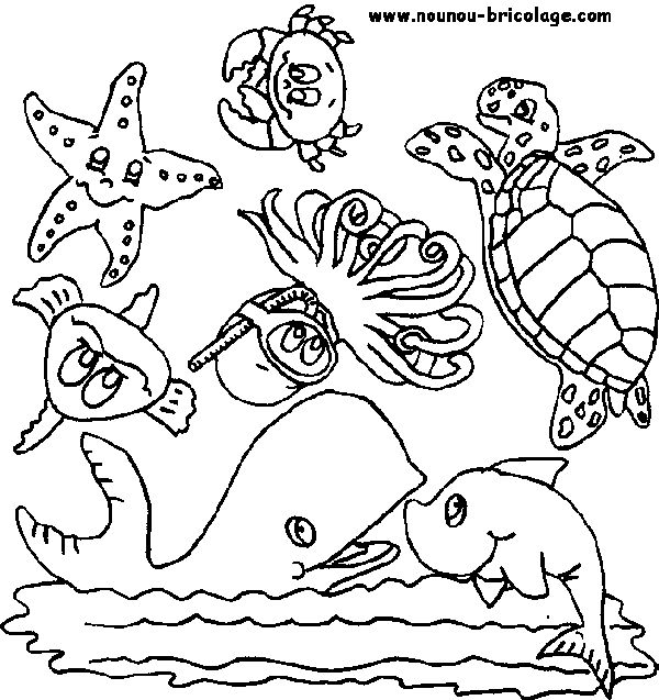 Dessin à colorier: Animaux marins (Animaux) #22007 - Coloriages à Imprimer Gratuits