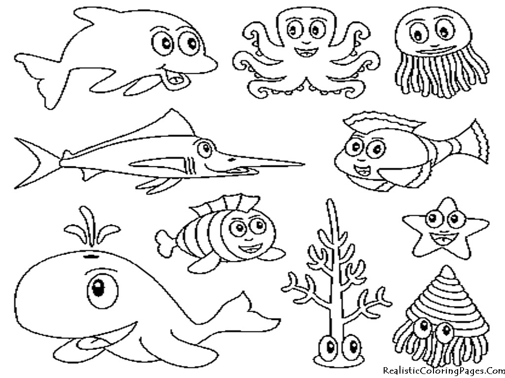 Dessin à colorier: Animaux marins (Animaux) #22071 - Coloriages à Imprimer Gratuits