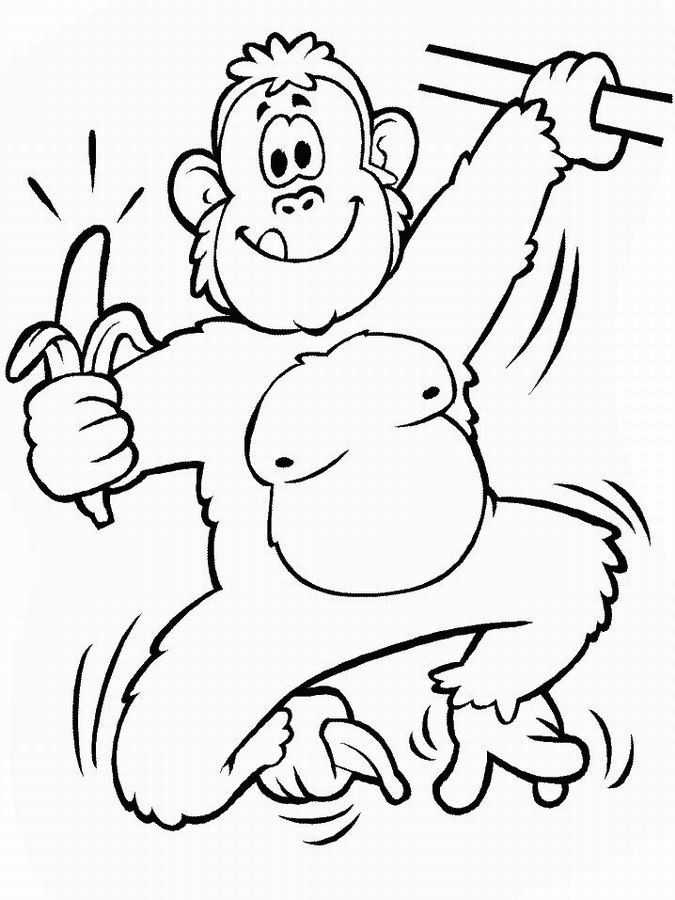 Dessin à colorier: Chimpanzé (Animaux) #2770 - Coloriages à Imprimer Gratuits