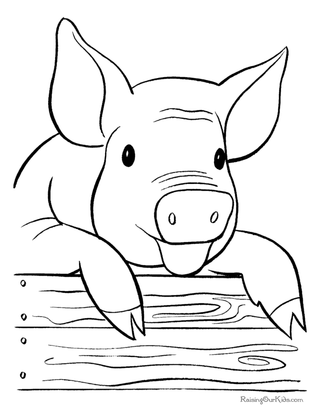 Dessin à colorier: Cochon (Animaux) #3605 - Coloriages à Imprimer Gratuits