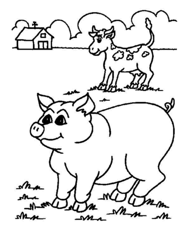 Dessin à colorier: Cochon (Animaux) #3629 - Coloriages à Imprimer Gratuits
