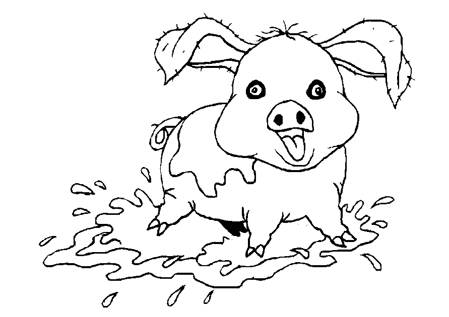 Dessin à colorier: Cochon (Animaux) #3635 - Coloriages à Imprimer Gratuits