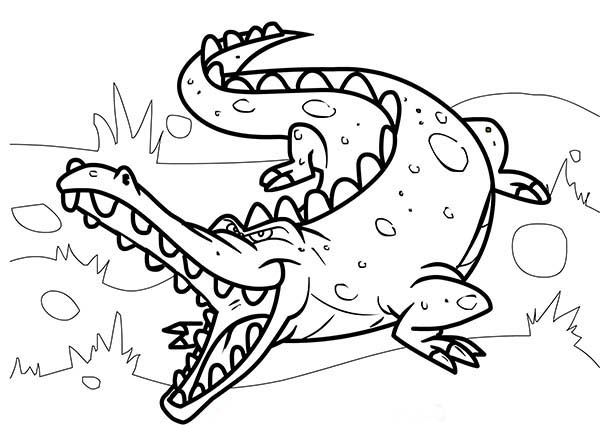 Dessin à colorier: Crocodile (Animaux) #4857 - Coloriages à Imprimer Gratuits