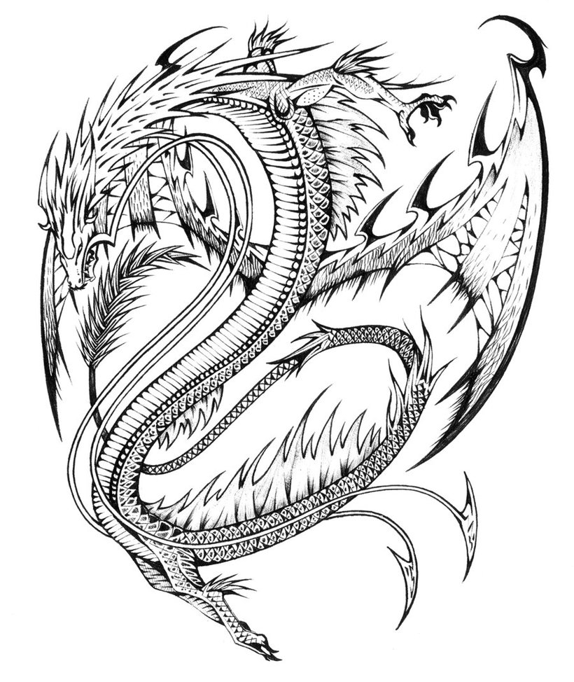 Dessin à colorier: Dragon (Animaux) #5709 - Coloriages à Imprimer Gratuits