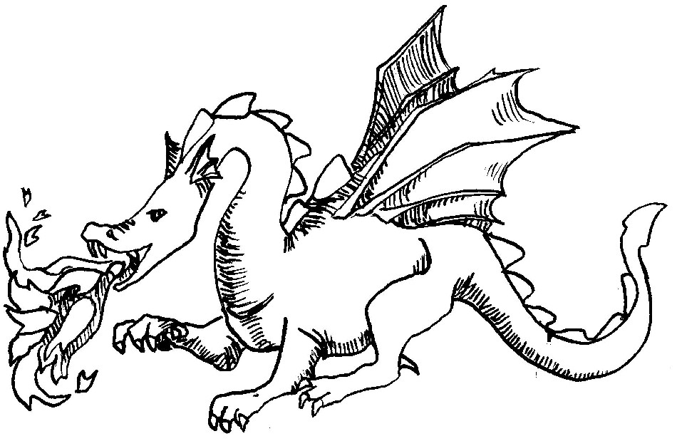 Dessin à colorier: Dragon (Animaux) #5719 - Coloriages à Imprimer Gratuits