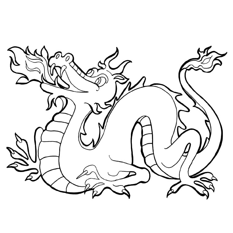 Dessin à colorier: Dragon (Animaux) #5727 - Coloriages à Imprimer Gratuits