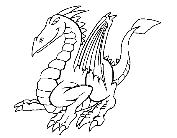 Dessin à colorier: Dragon (Animaux) #5761 - Coloriages à Imprimer Gratuits