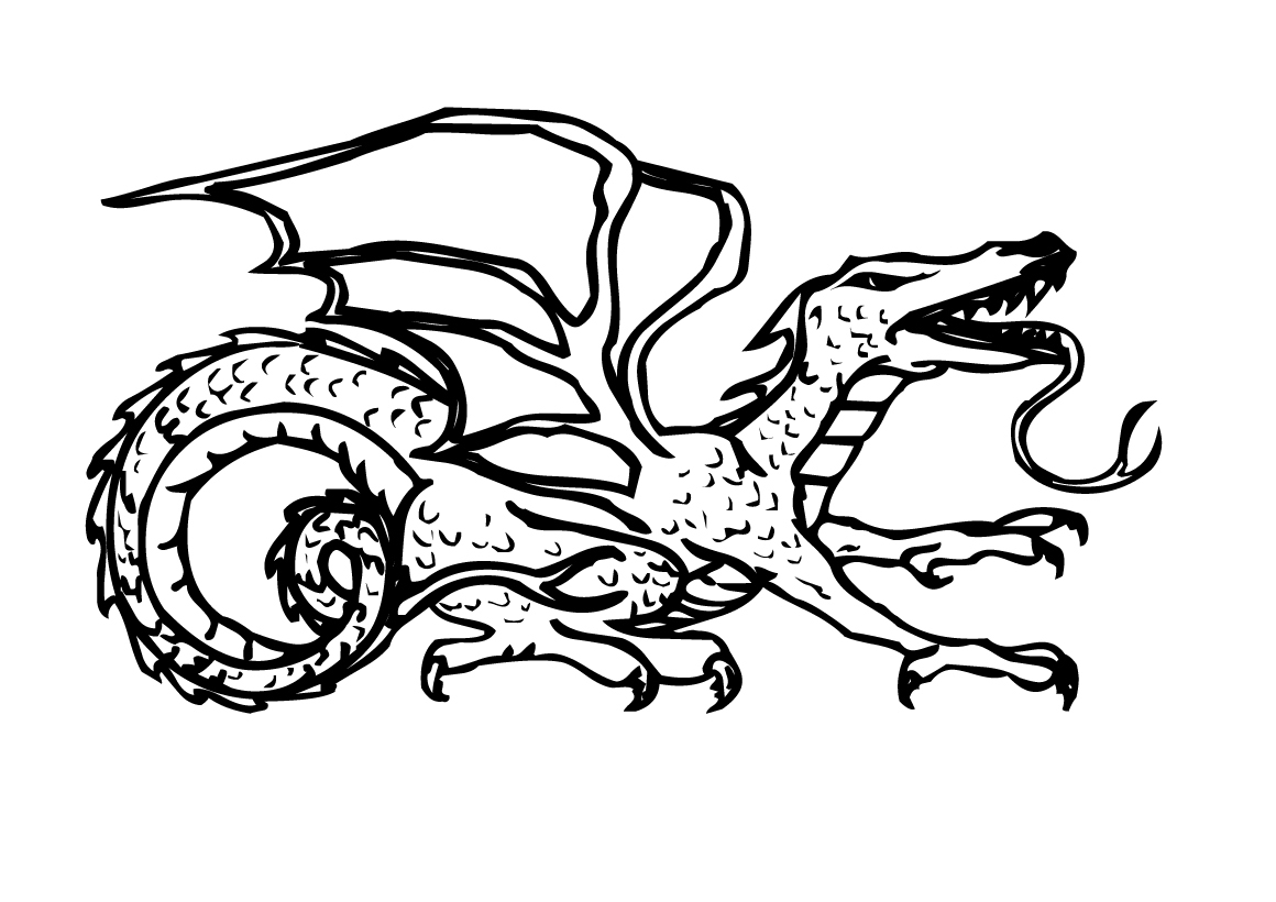 Dessin à colorier: Dragon (Animaux) #5779 - Coloriages à Imprimer Gratuits
