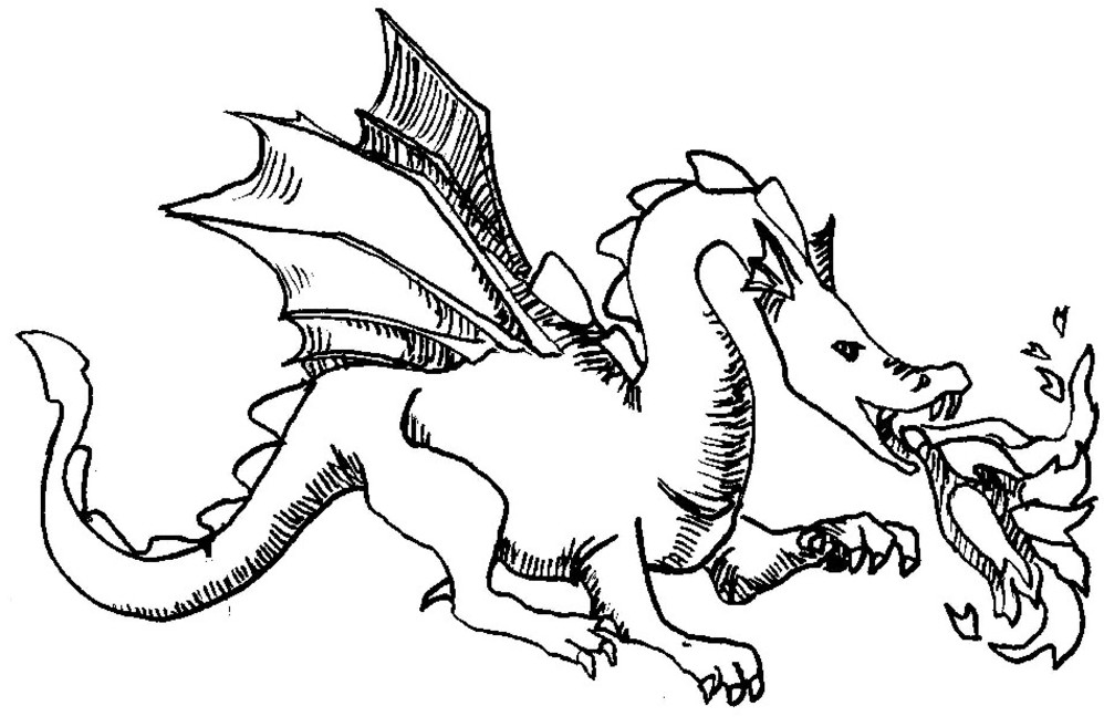 Dessin à colorier: Dragon (Animaux) #5787 - Coloriages à Imprimer Gratuits