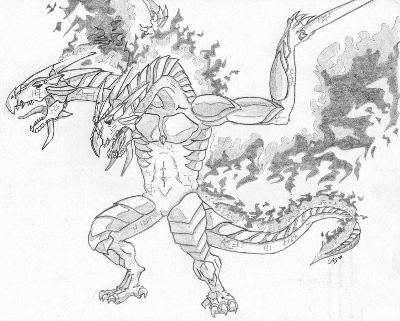 Dessin à colorier: Dragon (Animaux) #5869 - Coloriages à Imprimer Gratuits