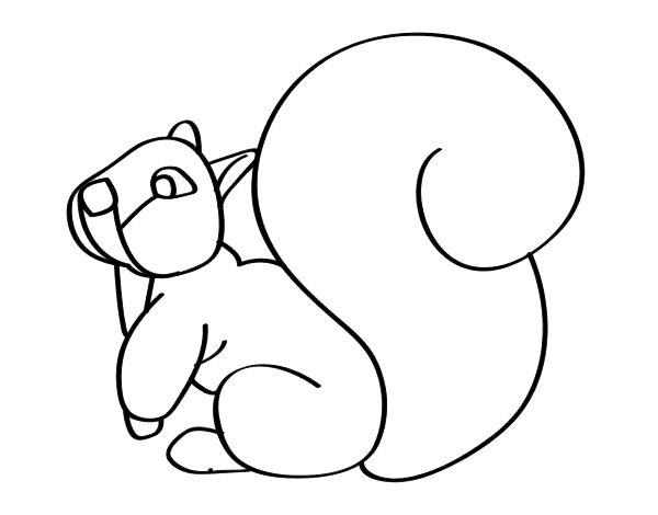 Dessin à colorier: Écureuil (Animaux) #6222 - Coloriages à Imprimer Gratuits