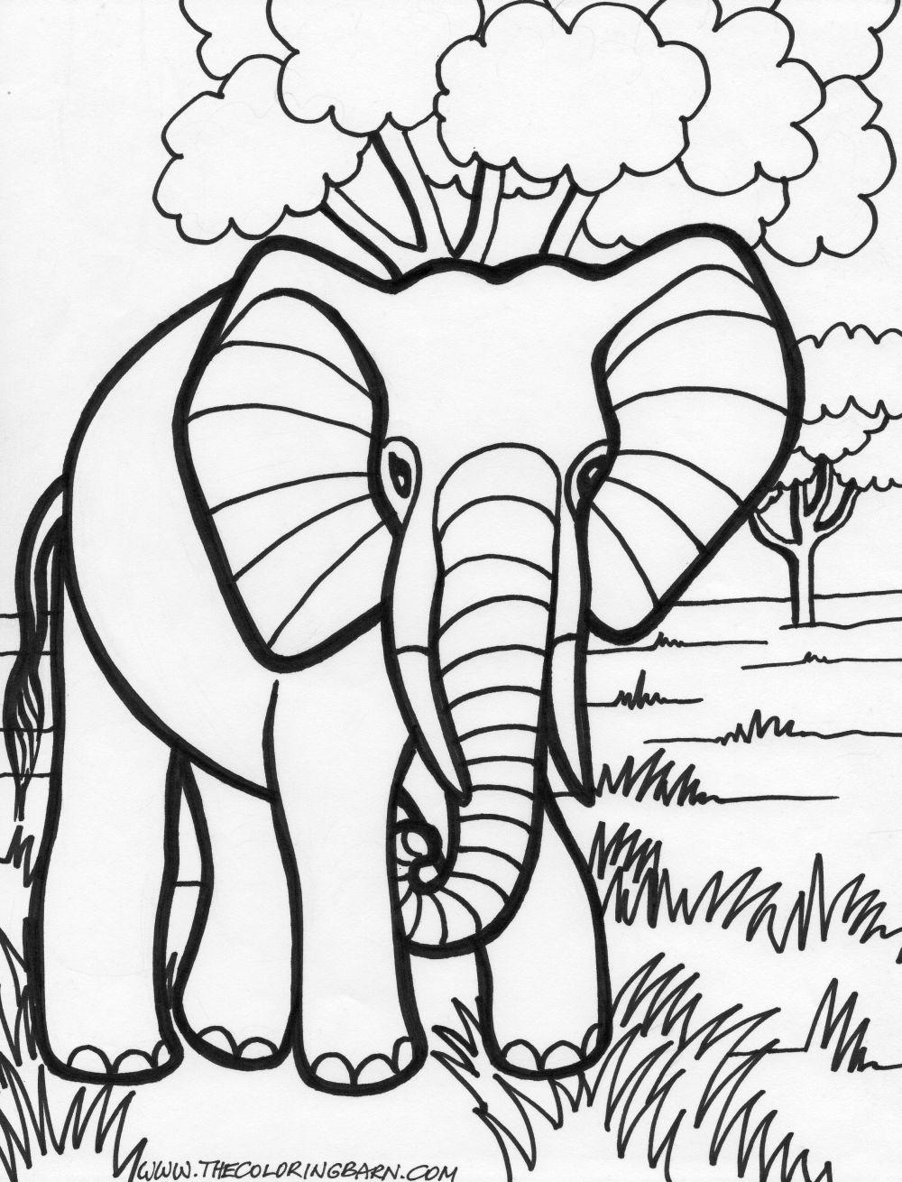 Dessin à colorier: Éléphant (Animaux) #6327 - Coloriages à Imprimer Gratuits