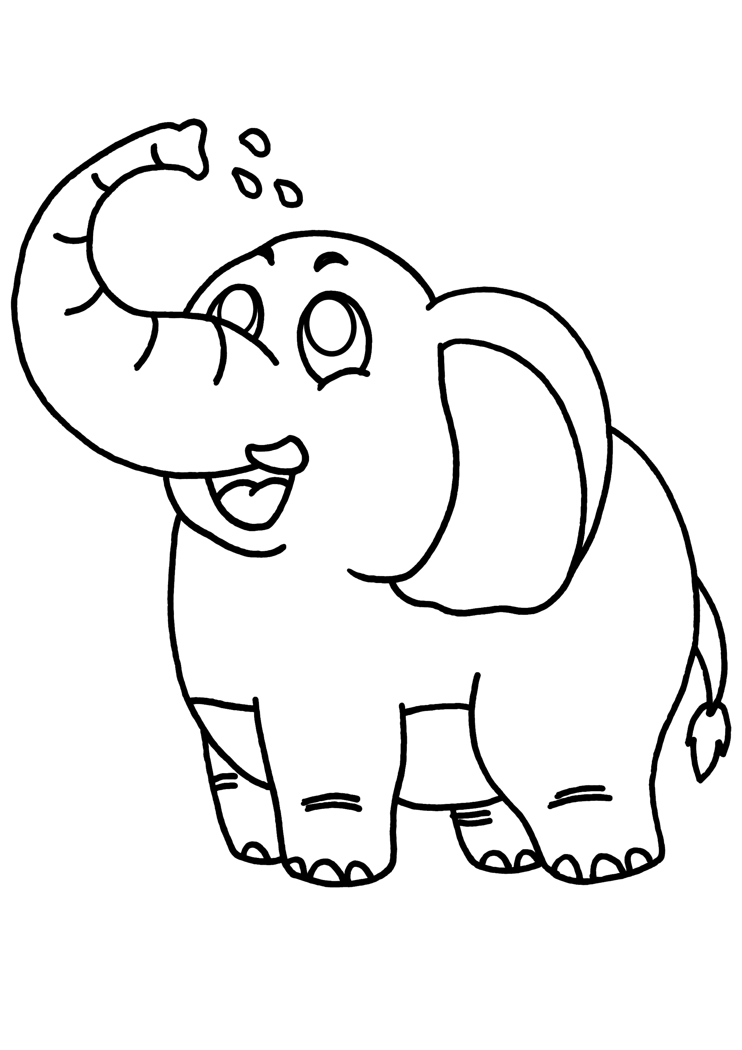 Dessin à colorier: Éléphant (Animaux) #6347 - Coloriages à Imprimer Gratuits