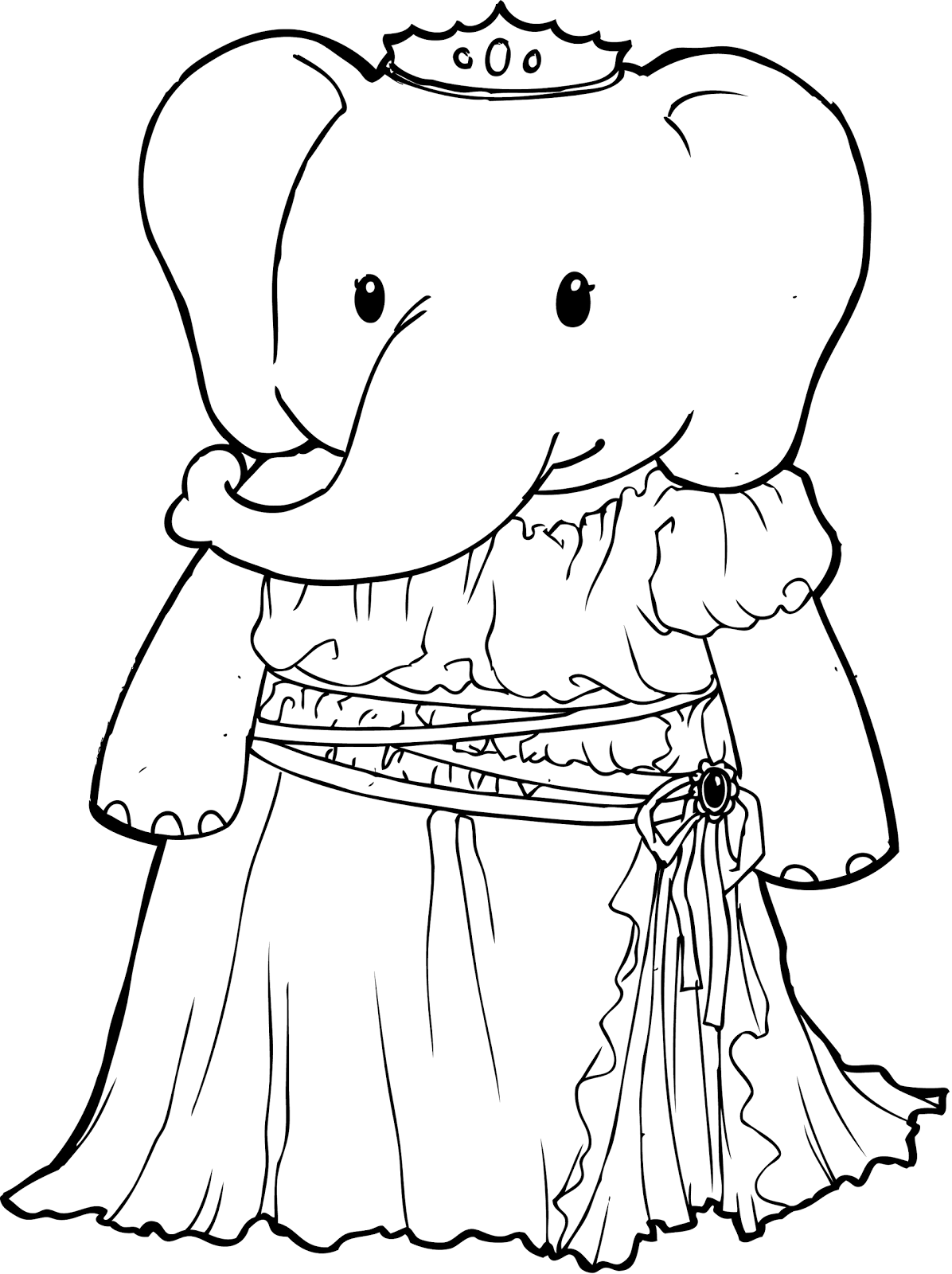 Dessin à colorier: Éléphant (Animaux) #6436 - Coloriages à Imprimer Gratuits