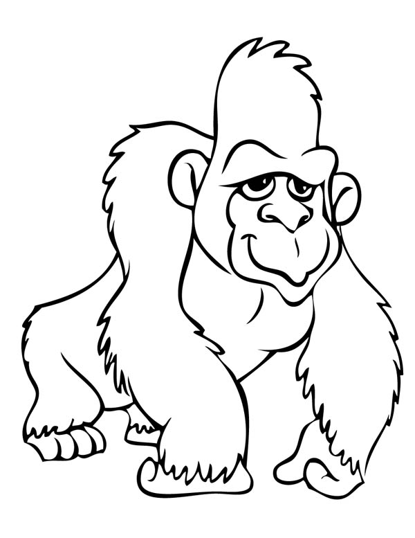 Dessin à colorier: Gorille (Animaux) #7427 - Coloriages à Imprimer Gratuits