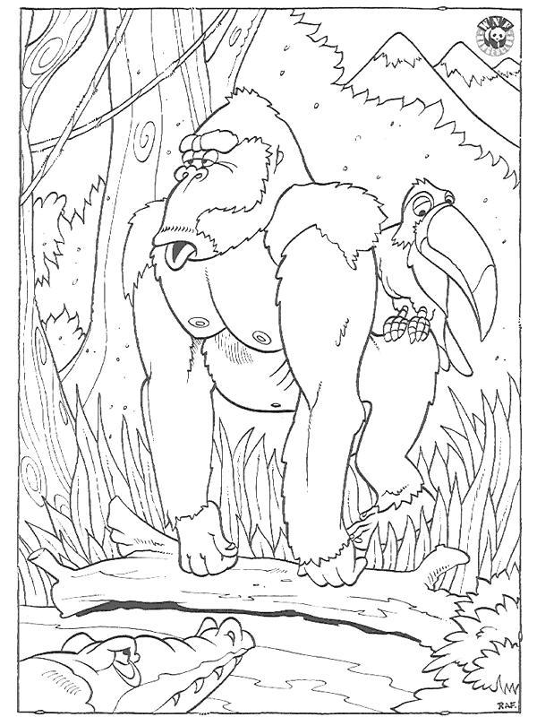 Dessin à colorier: Gorille (Animaux) #7432 - Coloriages à Imprimer Gratuits