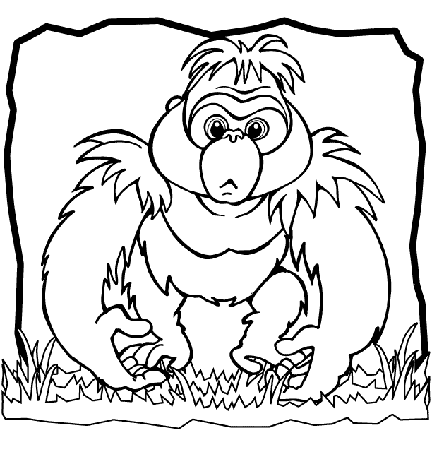 Dessin à colorier: Gorille (Animaux) #7433 - Coloriages à Imprimer Gratuits