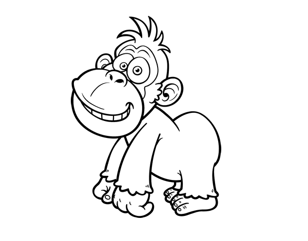 Dessin à colorier: Gorille (Animaux) #7434 - Coloriages à Imprimer Gratuits