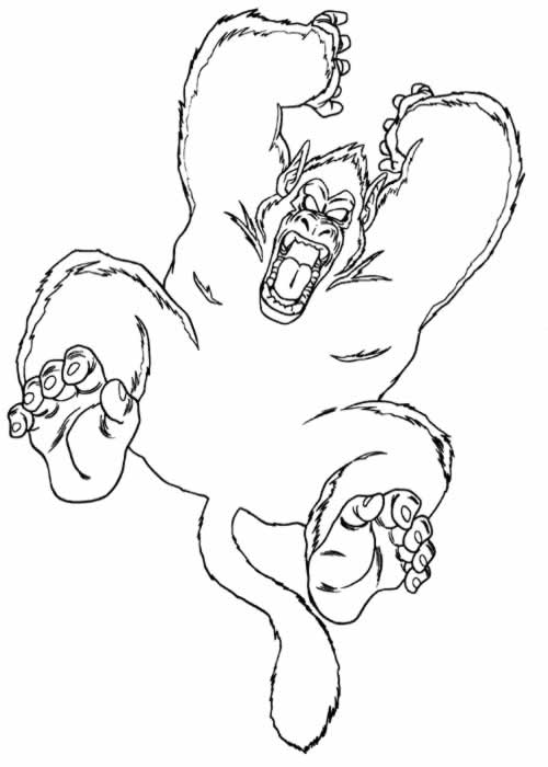 Dessin à colorier: Gorille (Animaux) #7437 - Coloriages à Imprimer Gratuits