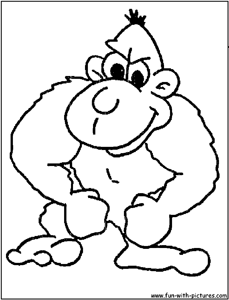 Dessin à colorier: Gorille (Animaux) #7439 - Coloriages à Imprimer Gratuits