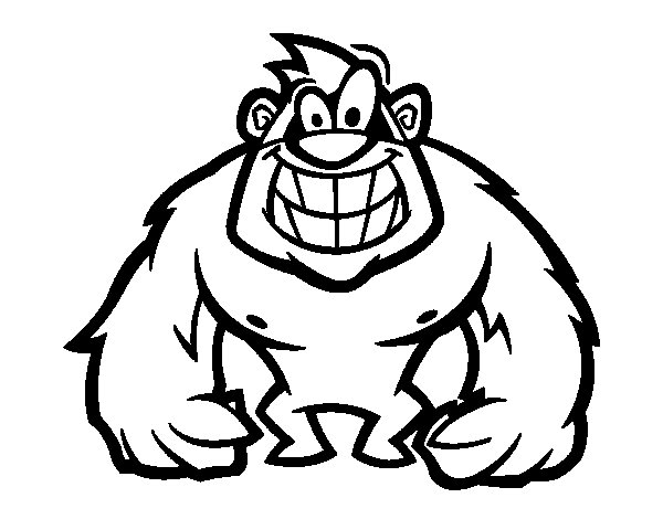 Dessin à colorier: Gorille (Animaux) #7454 - Coloriages à Imprimer Gratuits