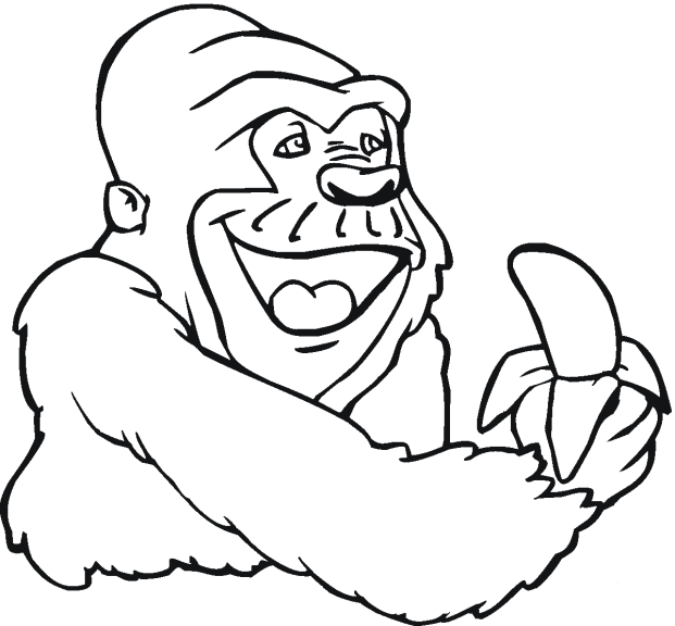 Dessin à colorier: Gorille (Animaux) #7458 - Coloriages à Imprimer Gratuits