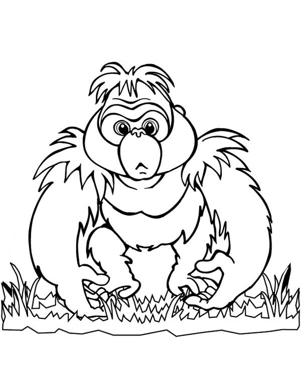 Dessin à colorier: Gorille (Animaux) #7471 - Coloriages à Imprimer Gratuits